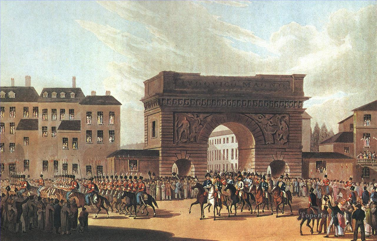 Russian army enters Paris in 1814 Military War Oil Paintings